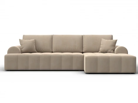 Диван угловой Лига-080 угол правый (ДСП/Пластик/Велюр/Бежевый) Лига Диванов 134745