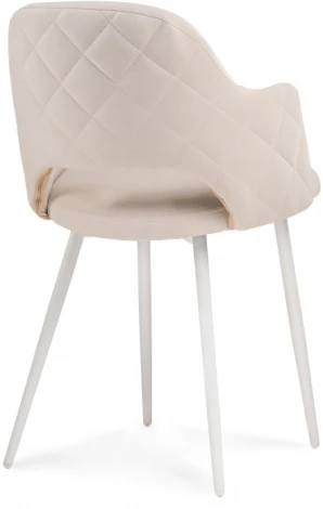 Стул Woodville на металлокаркасе Гутрид прошивка ромбы сзади белый / бежевый 504180