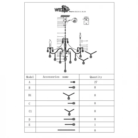Подвесная люстра Wedo Light Izola 66419.01.09.08