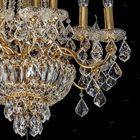 Подвесная большая люстра Osgona Classic 700162 (220V, хрусталь, подсвечник, свеча)
