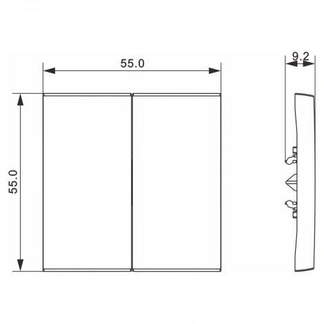 Клавиша 2-я для перекрёстного переключателя, сталь Donel A07 DE29937