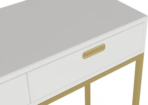 Консоль Калифорния Дрим К02 ясень браш белый/золото PUSH-OPEN