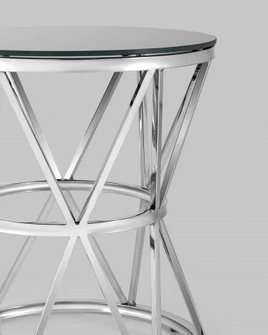 Журнальный стол Stool Group 50*50 ВИВА серебро стекло черное УТ000004639