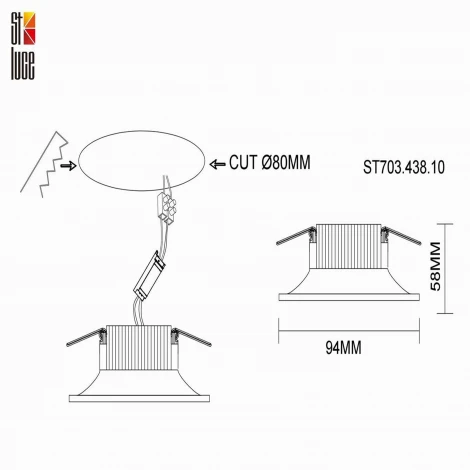 Встраиваемый точечный светильник ST Luce St703 ST703.438.10 (LED, 220V, круглые)
