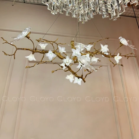 Подвесная люстра (цветы, птички) Cloyd Sirin 11107