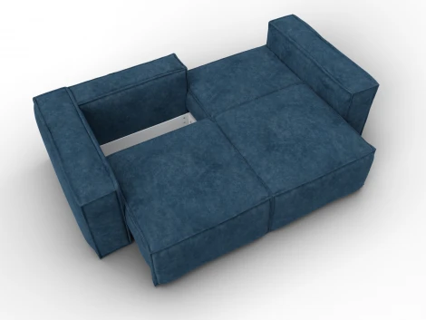Диван прямой Лига-081 НПБ (ДСП/Пластик/Велюр/Синий) Лига Диванов 130115