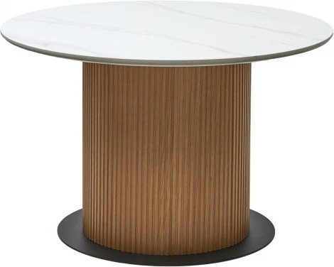 Стол M-City MESA D120 цвет БЕЛЫЙ МРАМОР M326 / Каркас OAK