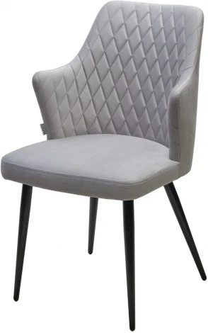 Стул M-City HERMAN 360 град. BM-4 СВЕТЛО-СЕРЫЙ, велюр / черный каркас