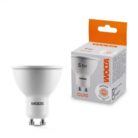 Светодиодная лампа 5Вт 4000K GU10 Wolta 25SPAR16-230-5GU10