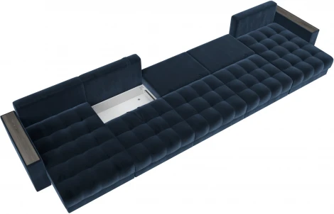 Диван П-образный с декором Лига-049 НПБ Мегалонг Лига Диванов (Велюр) арт.128541