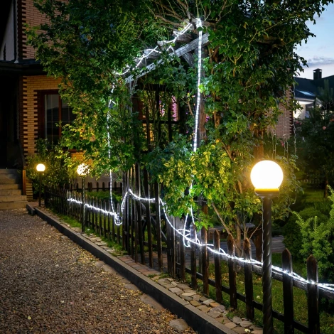 Гирлянда светодиодная Дюралайт, 15м, коннектор в/к, белый свет Uniel ULD-D50 15M/С08 IP44 WHITE