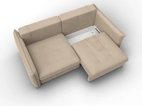 Диван прямой Лига-100 НПБ (ДСП,Фанера/Пластик/Велюр/Бежевый) Лига Диванов 133647