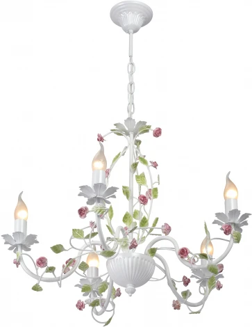 Подвесная люстра V1796-0/5 Vitaluce (220V, на цепи, свеча, цветы)