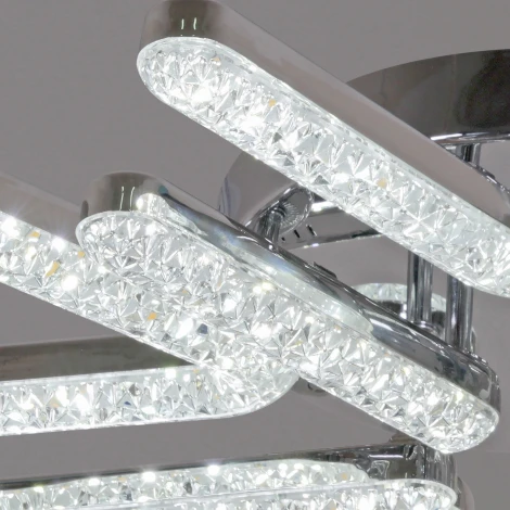 Потолочная люстра светодиодная на штанге с пультом с регулировкой цветовой температуры, яркости и ночным режимом Reluce 13190-0.3-5+5 CR