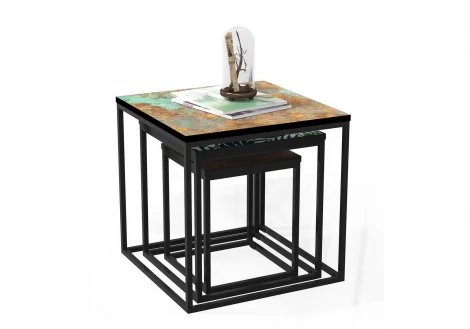 Комплект из 3 журнальных столиков черный MY iNTERNO Penna ML-S9362