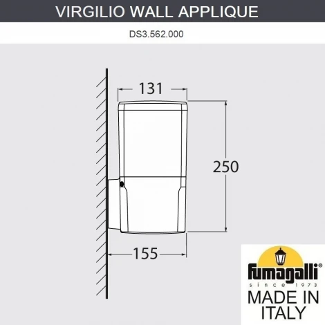 Настенный уличный светильник Fumagalli Virgilio DS3.562.000.AYF1R (220V, IP55)