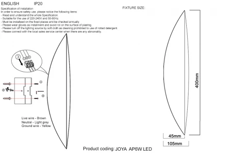Настенный светильник Crystal Lux JOYA AP6W LED WH