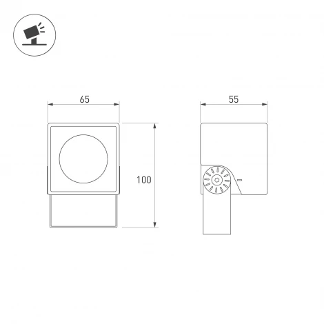 Прожектор светодиодный уличный ALT-BLOCK-S65x65-5W Day4000 (GR, 3 deg, 230V) (Arlight, IP66 Металл) 055237