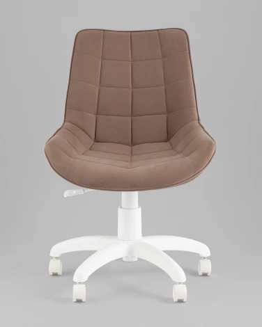 Кресло офисное Флекс велюр мокка пластик белый TopChairs УТ000043459