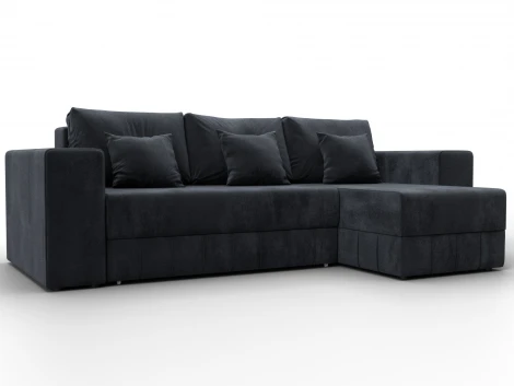 Диван угловой Лига-076 угол универсальный (ДСП/Пластик/Велюр/Темно-серый) Лига Диванов 129850