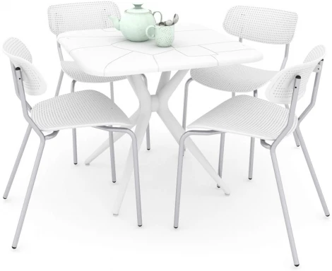 Обеденная группа SHT-DS129 белый/хром лак Sheffilton 3684311501