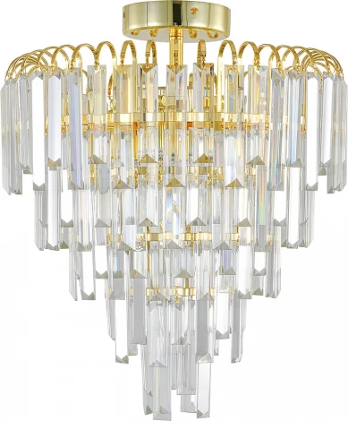 Потолочная люстра на штанге Escada Odegard 2105/6P 6x40Вт E14, металл/хрусталь, золото (220V)