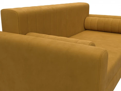 Диван прямой Лига-070 (ЛДСП,Брус,Фанера/Дерево/Велюр/Желтый) Лига Диванов 129758