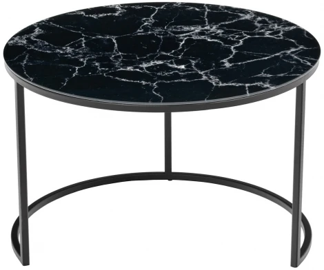Набор кофейных столиков Tango чёрный мрамор с чёрными ножками, 2шт Bradex Home RF 0375
