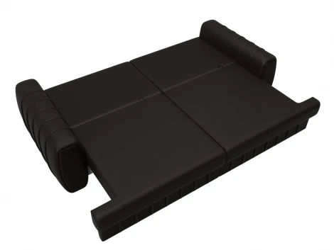 Диван прямой Лига-057 НПБ (ЛДСП,Брус,Фанера/Пластик/Экокожа/Коричневый) Лига Диванов 130025