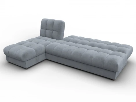 Диван угловой Лига-116 НПБ угол левый (ДСП,ЛДСП,Велюр/Серый) Лига Диванов 136949L