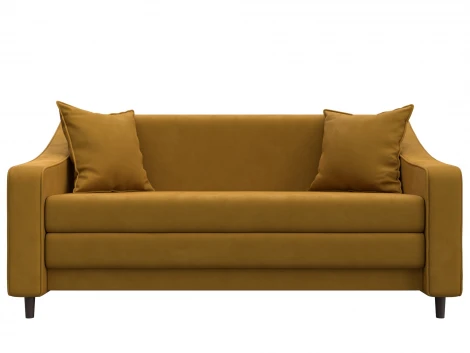 Диван прямой Лига-071 (ЛДСП,Брус,Фанера/Дерево/Велюр/Желтый) Лига Диванов 129778