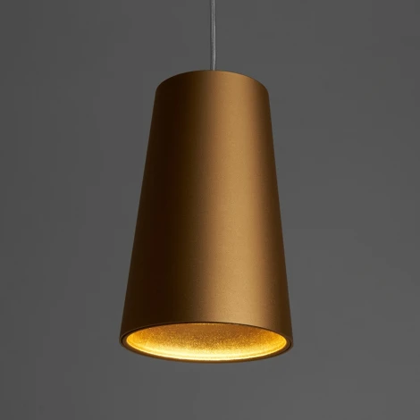 Подвесной светильник Feron ML1858 Barrel BELL levitation 48423 MR16 35W золото черный (220V, на проводе, круглые)