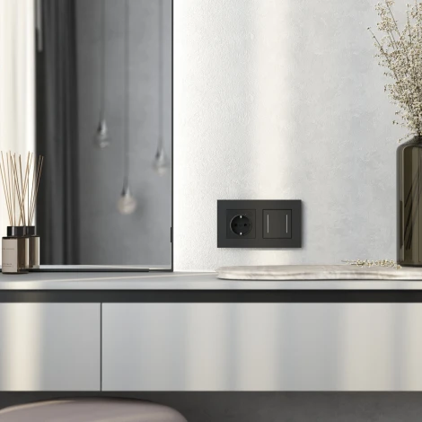 Рамка на 2 поста (черный софт) Werkel W0022908 (a062800)