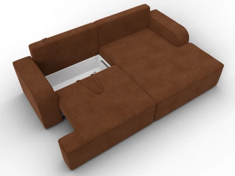 Диван угловой Лига-120 угол правый (ДСП,Брус,Фанера,ЛДС,Велюр/Терракотовый) Лига Диванов 137290