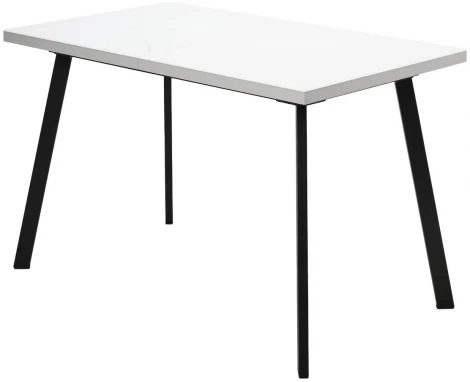 Стол ФИН 140 Белый, стекло/ Черный каркас М-City