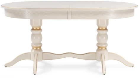 Деревянный стол Woodville Дейвер 160(220)х100 слоновая кость / золото 515968