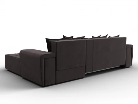 Диван угловой Лига-121 правый угол (ДСП,Брус,Велюр/Коричневый) Лига Диванов 137349