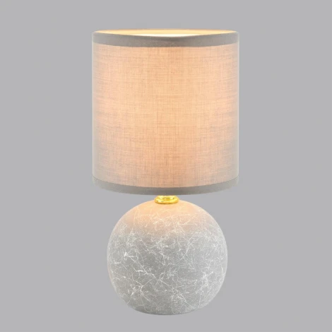 Настольная лампа Lumion Vilana 8165/1T серый, керамика/текстиль E14 1*40W 220V (выключатель, круглые)