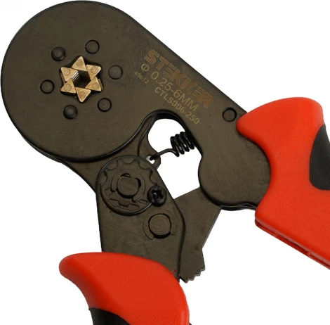 Кримпер для обжима штыревых втулочных наконечников 6 сегментов Stekker 49612