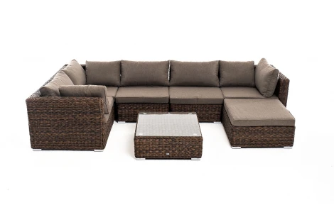 "Лунго" трансформирующаяся лаунж-зона из искусственного ротанга (гиацинт), цвет коричневый 4SIS арт.УТ-00005402