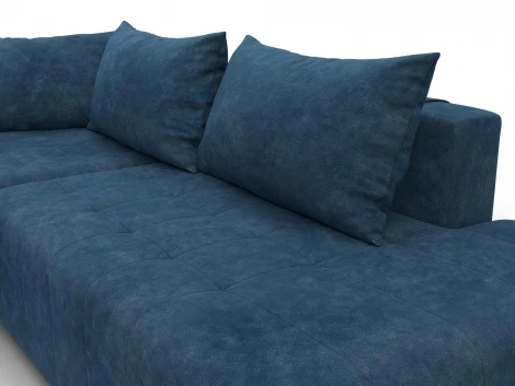 Диван угловой Лига-103 НПБ угол левый (ДСП,Брус,Фанера,Велюр/Синий) Лига Диванов 134826L