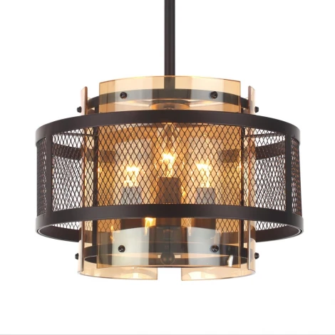 Потолочная люстра на штанге Lumion Zarina 8007/3 черный/черный, золотой металл/металл, стекло Е14 3*40W 220V (круглые)