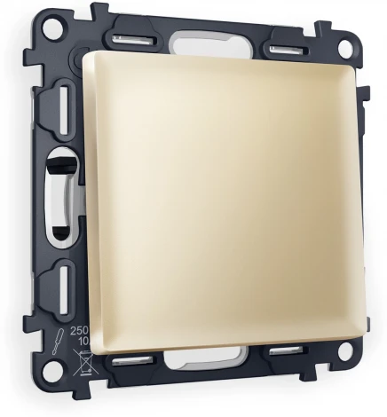 Комплект механизма Ambrella Volt 1-клавишного перекрестного выключателя ALFA MA601030 Шампань QUANT