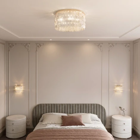 Потолочная люстра Wi-Fi Eurosvet Sandra 60084/5 латунь/перламутр Smart (a071170) (220V)