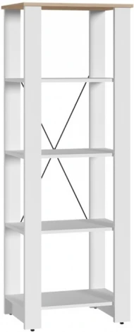 Стеллаж Джастин 13.354 (Джастин 13.354 белый PE шагрень / дуб белый exclusive OW D4430) Mobi арт.564842