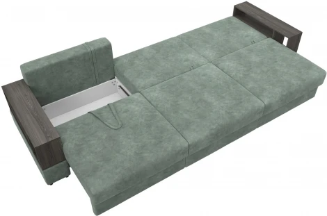 Диван прямой с 2 полками Лига-055 НПБ Лонг Лига Диванов (Велюр) арт.129096