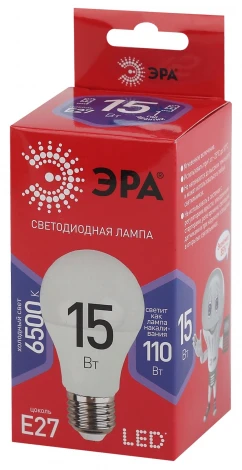 Лампочка светодиодная E27 15W ЭРА LED A60-15W-865-E27 R