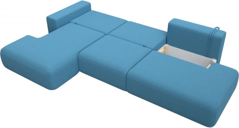 Диван угловой Лига-036 НПБ Модерн Лонг левый угол Лига Диванов (Рогожка) арт.125471L