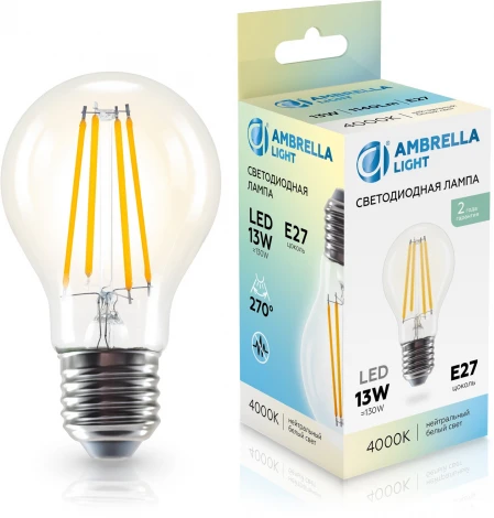 Лампа светодиодная Лон A60 13W 4000K Ambrella Bulbing 601314