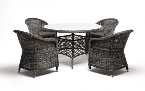 "Равенна" обеденная группа плетеная, цвет графит 4SIS арт.УТ-00006084